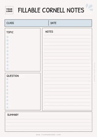 Edit a Cornell note format