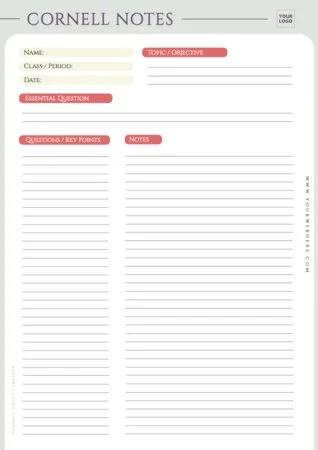 Edit a Cornell note format