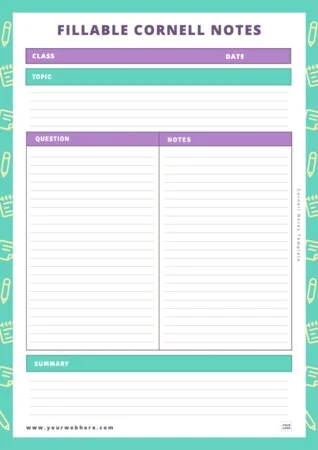 Edit a Cornell note format