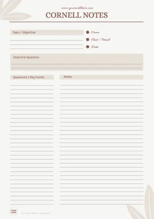 Edit a Cornell note format