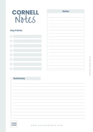 Edit a Cornell note format