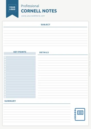 Edit a Cornell note format