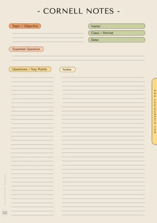 Edit a Cornell note format