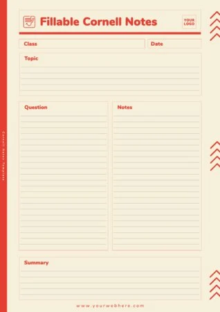 Edit a Cornell note format