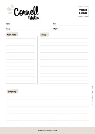 Edit a Cornell note format