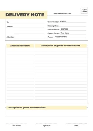 Edit a Delivery Note