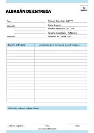 Edita una plantilla de albarán gratis