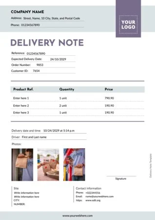 Edit a Delivery Note