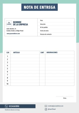 Edita una plantilla de albarán gratis