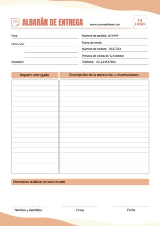 Edita una plantilla de albarán gratis