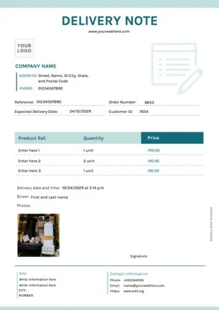 Edit a Delivery Note