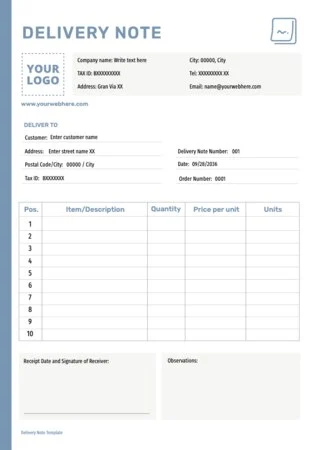 Edit a Delivery Note