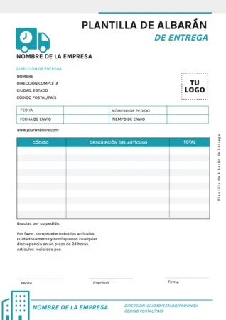 Edita una plantilla de albarán gratis