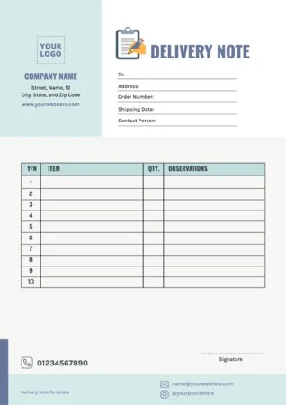 Edit a Delivery Note