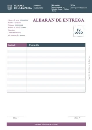 Edita una plantilla de albarán gratis