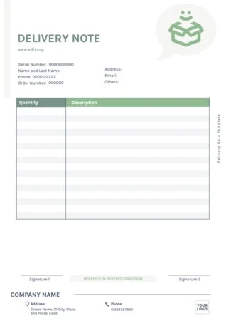 Editar uma nota de entrega