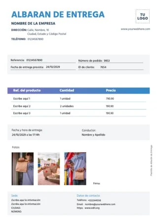 Edita una plantilla de albarán gratis