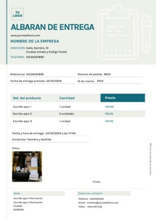 Edita una plantilla de albarán gratis