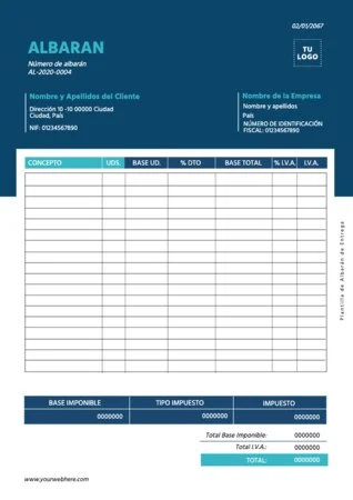 Edita una plantilla de albarán gratis