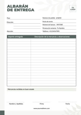 Edita una plantilla de albarán gratis