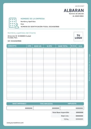 Edita una plantilla de albarán gratis