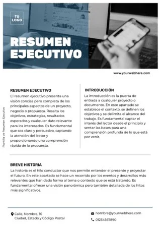 Edita un informe ejecutivo