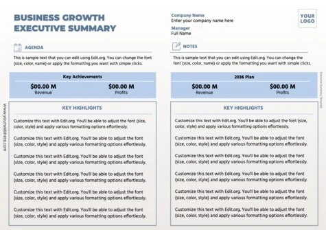 Edit an Executive Summary