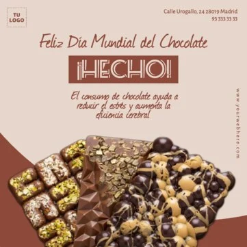 Edita una plantilla del Día del Chocolate