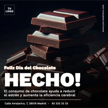 Edita una plantilla del Día del Chocolate