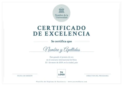 Edita un Certificado de Excelencia