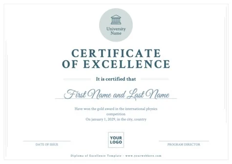 Edit a Certificate of Excellence format