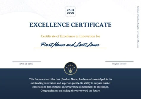 Edit a Certificate of Excellence format