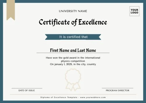 Edit a Certificate of Excellence format