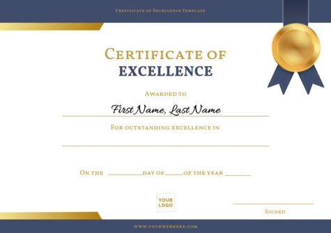 Edit a Certificate of Excellence format