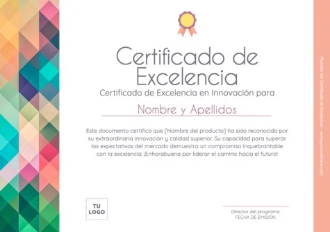 Edita un Certificado de Excelencia