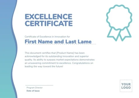 Edit a Certificate of Excellence format