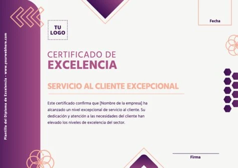 Edita un Certificado de Excelencia