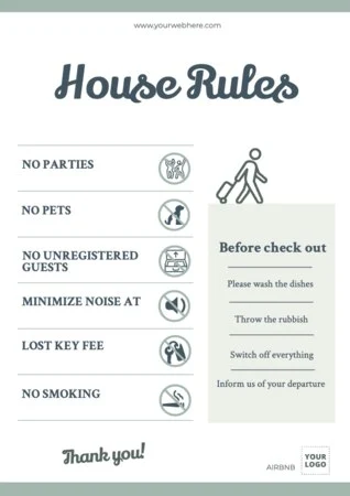 Edit an Airbnb house rules template