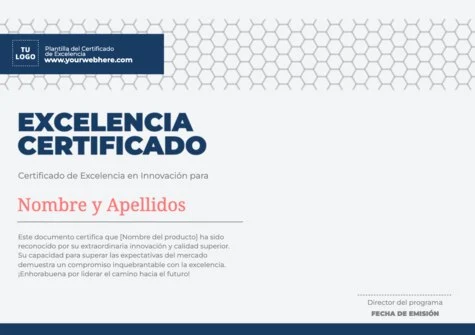 Edita un Certificado de Excelencia