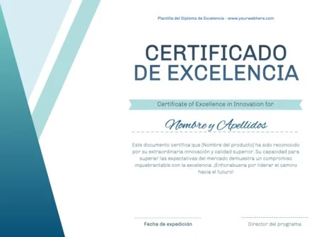 Edita un Certificado de Excelencia