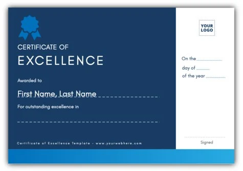 Edit a Certificate of Excellence format