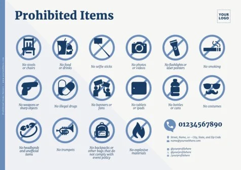 Edit a Prohibited Items flyer