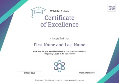 Edit a Certificate of Excellence format