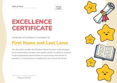 Edit a Certificate of Excellence format