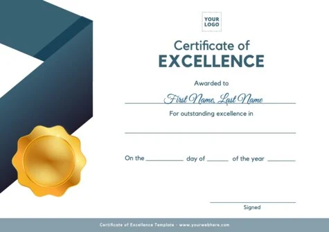 Edit a Certificate of Excellence format