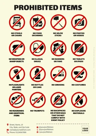 Edit a Prohibited Items flyer