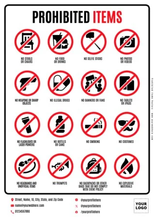 Edit a Prohibited Items flyer