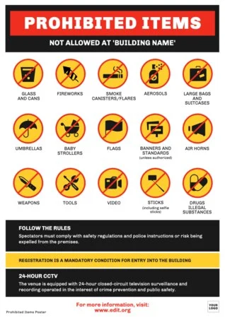Edit a Prohibited Items flyer