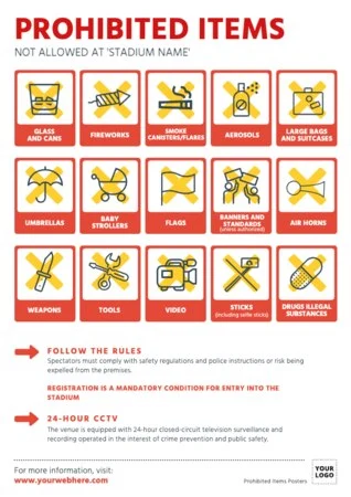 Edit a Prohibited Items flyer