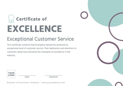 Edit a Certificate of Excellence format